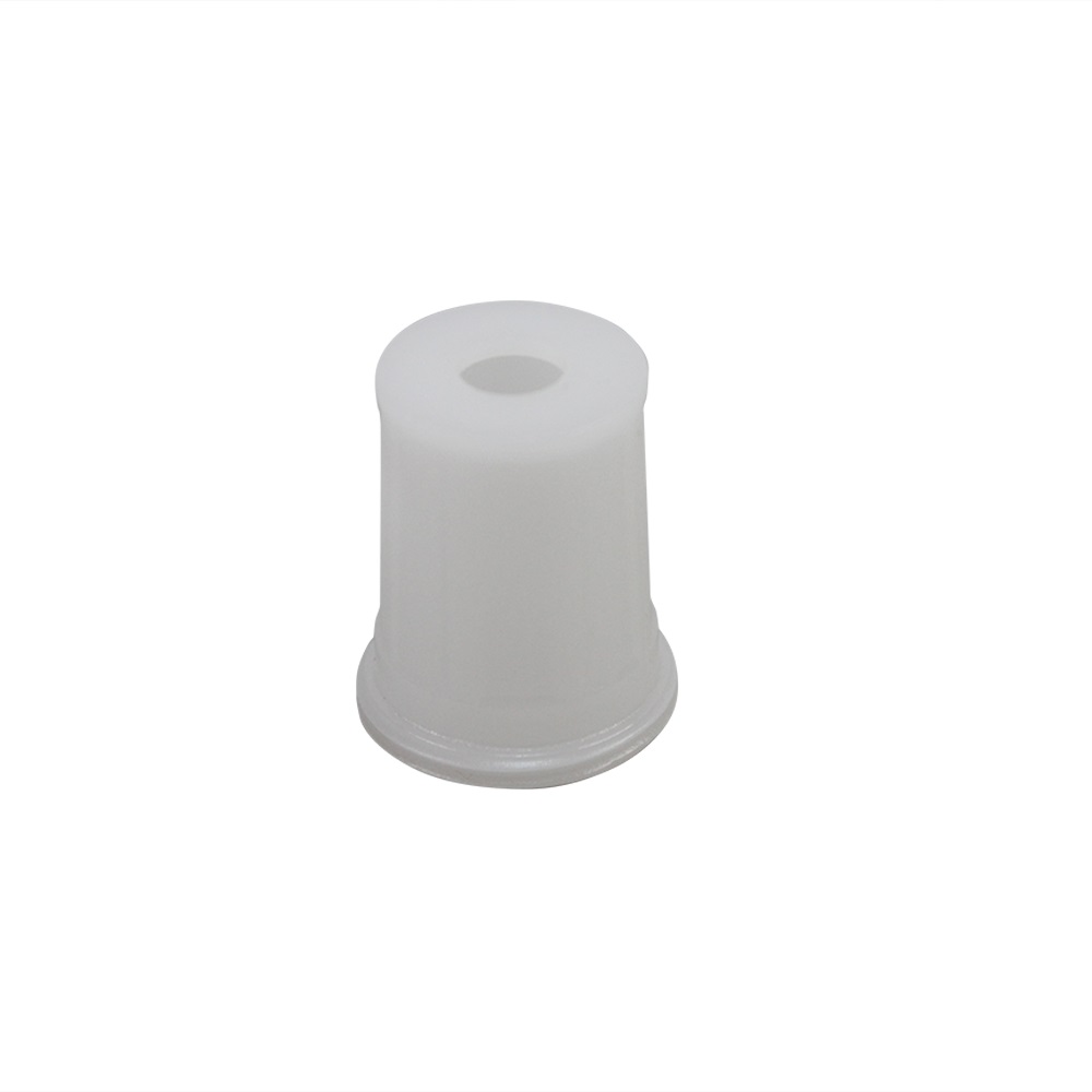 A VWR UHP / Discovery Pro Shaft Cap, Single Channel, All Volumes (Labnet), made of white plastic with a central hole, is shown standing upright on a plain white background.