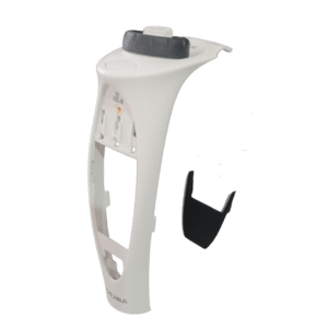 White plastic curved casing with a black detachable cover, featuring an opening and button; identified as the Picus/Picus NxT Top Cover, 5000μL (Sartorius) used for Sartorius Picus electronic devices.
