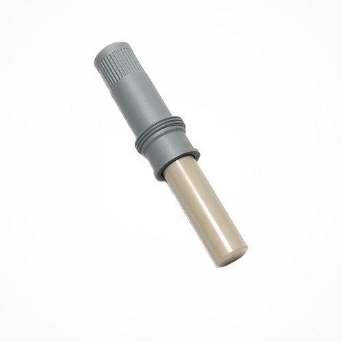 BT 704656 A grey plastic and metallic cylindrical Transferpette S Piston Single Channel Pipette (BrandTech), new version, 100-1000μL, with a ribbed grip and light lower section is shown on a white background.