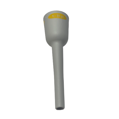 BT 704665 The Transferpette S Lower Part of Ejector, Single Channel, Older Version, 5-50μL (BrandTech) is designed for use with single-channel pipettes to ensure precise liquid handling in the 5–50 μL range.