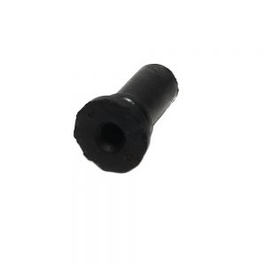 A small black cylindrical rubber grommet with a flange and central hole, resembling an Eppendorf Sealing Ring, Multichannel, 0.5-10μL (Eppendorf), is shown on a white background.