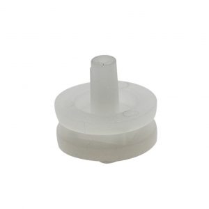 A compact, translucent plastic connector with a central peg and two disc bases, designed for use with Labnet FastPette Pipette Controllers.