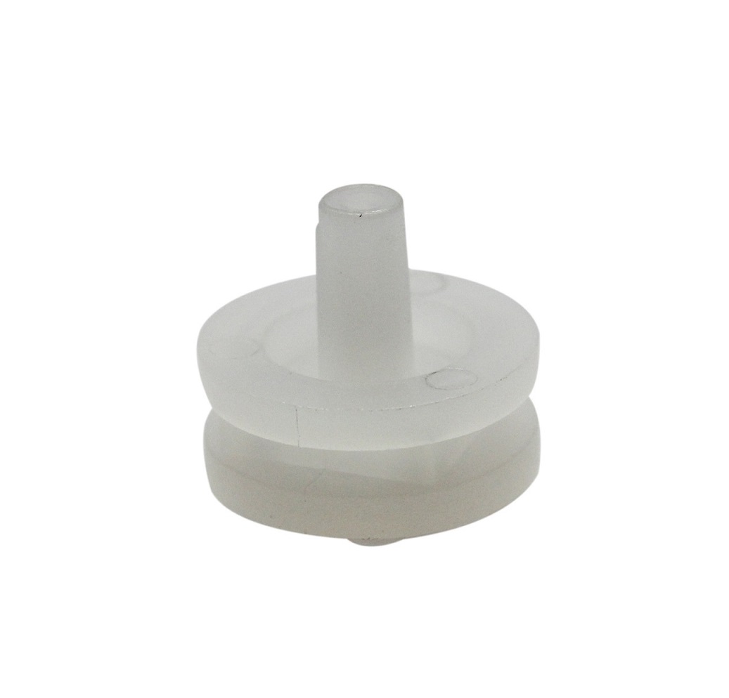 A compact, translucent plastic connector with a central peg and two disc bases, designed for use with Labnet FastPette Pipette Controllers.