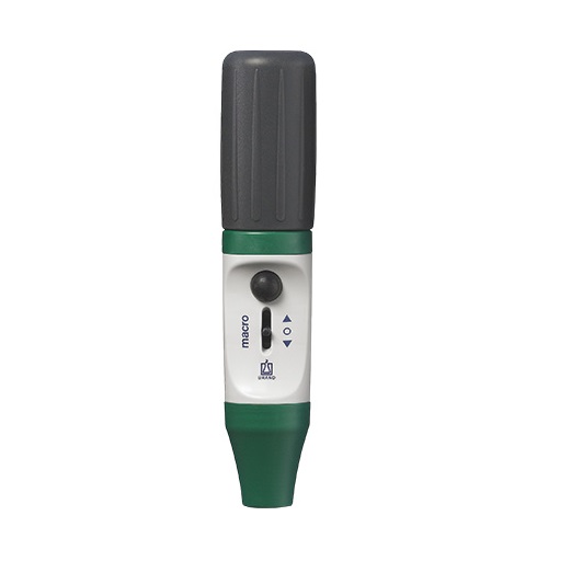The BrandTech macro Pipette Controller, Green, features a white and green body, grey cap, and intuitive front control buttons.