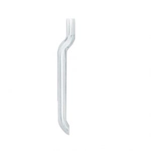 A clear glass recirculation tube with an S-shaped bend and open ends, compatible with the Dispensette III, Titrette, and similar BrandTech devices for precise laboratory applications.