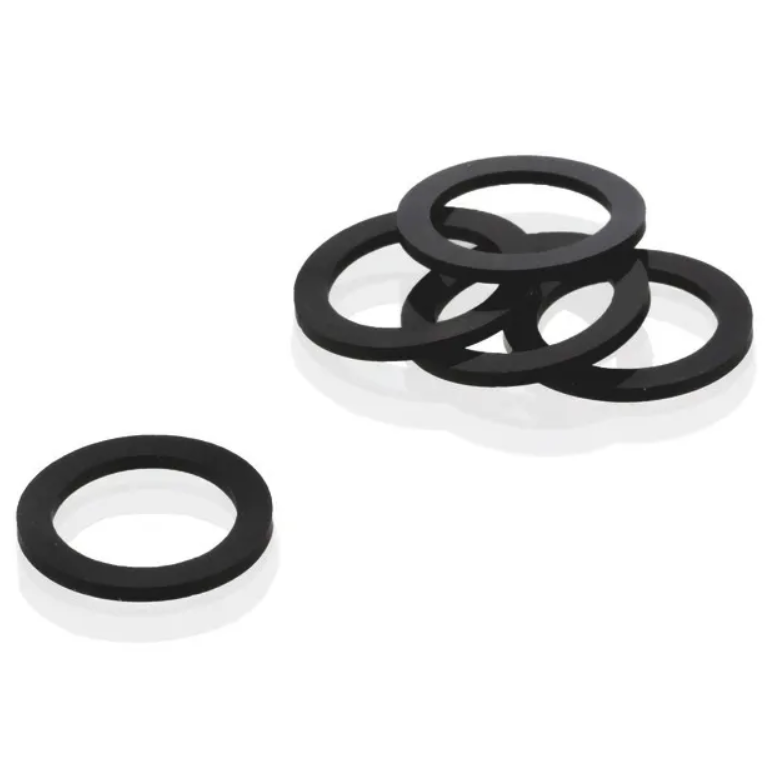 BT 6788 Five EDPM rubber seripettor QuikSip Sealing Rings by BrandTech shown on a white background—four stacked, one in front. Sold as a 5 Pack; ideal for use with seripettor systems.