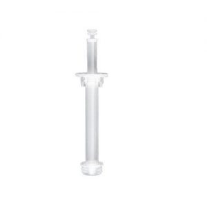A clear, non-sterile 2mL plastic syringe without a needle, shown upright on a white background, for use with Brandtech seripettor or seripettor pro Dispensing Cartridges. Sold in 3 packs.