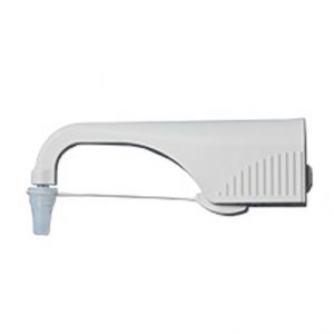 A Dispensette S Trace Analysis discharge tube, platinum-iridium with fine tip, 105mm length, 10mL capacity (BrandTech); used for precise liquid dispensing.