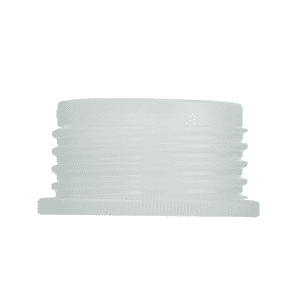 The Bottle Thread Adapter, ETFE, 45/38mm (Brandtech) is a white plastic cap made from durable ETFE, shown on a plain background and viewed from the side.
