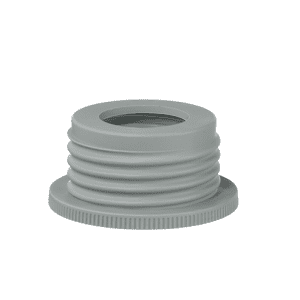 Brandtech Bottle Thread Adapter, PP, 45/35mm, featuring a ribbed cylindrical body and wide circular base, shown on a white background.