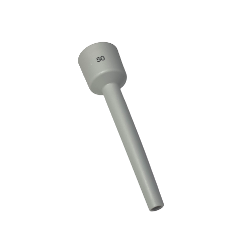 A yellow Reference 2 Ejector Sleeve pipette (Eppendorf), fixed volume 50μL, features an easy-to-use ejector sleeve for precise liquid dispensing.