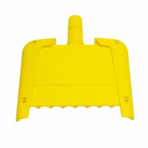 A yellow Finnpipette F2 multichannel cover (8 channel, 50μL/100μL) by Thermo Scientific, designed for precision and easy handling with a secure attachment area at the top.