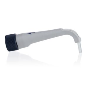 QuikSip Bottle Top Aspirator features a plastic nozzle with a dark blue screw cap and angled tip; compatible with BrandTech Filling Tube systems for convenient use.