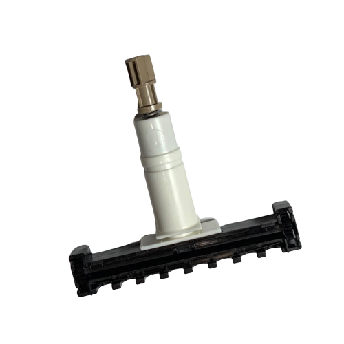 A close-up of a black and white vacuum cleaner brush head with a metallic connector, isolated on white, echoing the precision design of Gilson's Pipetman Neo Multichannel 8 Channel 200μL/300μL pipette.