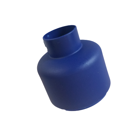 A blue plastic Finnpipette F2 Tip Ejector Top, Fixed Volume, 10mL (Thermo Scientific) with a wide base and narrow top opening, shown against a white background.