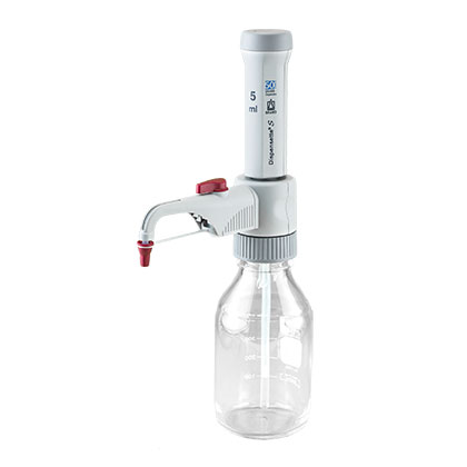 BT 4600231 The Dispensette S Bottletop Dispenser by BrandTech features a fixed 2mL volume and a recirculation valve, making it efficient for laboratory use.