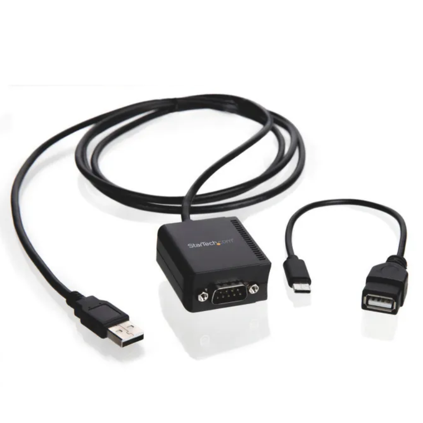 BT_8850 The Titrette PC Interface Connection Cable RS232, 2 Meters (BrandTech) features USB and DB9 serial connectors plus two short adapters, making it ideal for seamless device connectivity.