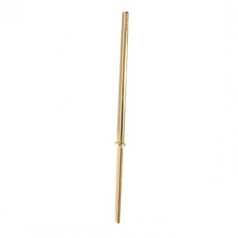 EP-3120806008 A gold-colored metal Eppendorf Research Plus Lifting Rod, Single Channel, 2.5µL-10µL, with a textured grip on one end, stands vertically against a white background.