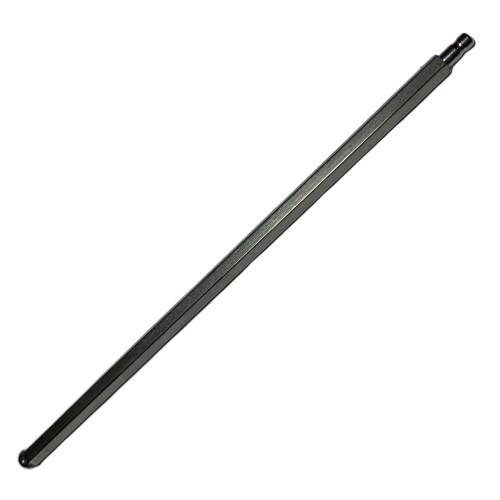 F148024 The Microman Operating Rod, All Volumes (Gilson), has a metal hexagonal body with a rounded end on one side and a small cylindrical connector on the other, displayed against a white background.