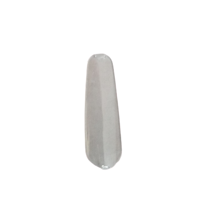 GI F807005 A single transparent plastic nail tip on a white background, evoking the precision of the Pipetman M Battery Side Window, Single & Multichannel (Gilson).