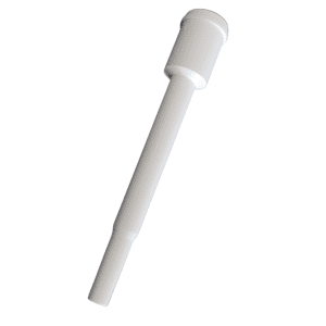 White plastic cylindrical dip tube, with a wider top and narrower bottom, compatible with the Rainin Short Shaft, LTS, 200μL (Rainin) pipette, shown on a white background.