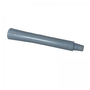 A gray plastic cylindrical Microman Capillary Holder, compatible with Gilson M25, M50, and M250 systems. Features ridges on one end and a stepped, narrower section on the opposite end. Isolated on a white background.