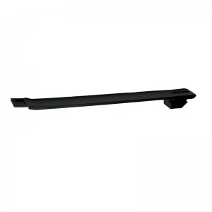 A black plastic Distriman Filling Knob by Gilson, featuring a rectangular shape and a small angled attachment at one end, is shown isolated on a white background.