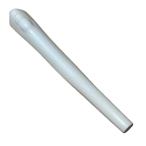 F807010 A white, elongated, cylindrical plastic Pipetman M Tip Ejector, Single Channel, P200M/P300M (Gilson) with a slightly tapered end is shown against a plain background.