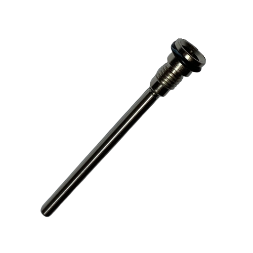 F807019 A Pipetman M Piston Assembly, Single Channel, P200M (Gilson), with a metal rod and black ring, shown on a white background.