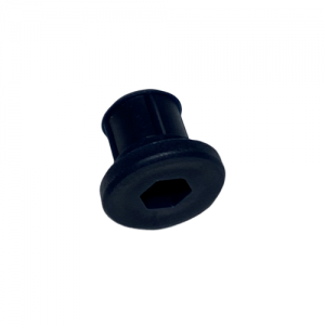 Blue Microman E Locking Cap for all volumes (Gilson) with a hexagonal hole in the center, shown on a plain white background.