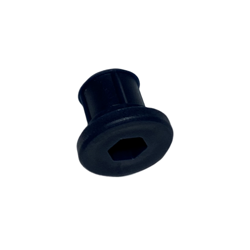 FD07013slash1 Blue Microman E Locking Cap for all volumes (Gilson) with a hexagonal hole in the center, shown on a plain white background.