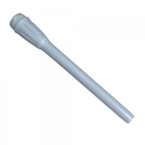 A white plastic cylindrical rod, the Pipetman M Concept & Ultra Tip Holder Lower Part (U1000, P1000M, P1200M, C1200) by Gilson, features a threaded cap on one end and is photographed on a plain white background.
