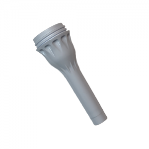 A gray plastic G-Fit Ultra Tip Holder, lower part for Gilson Pipetman M (P5000M, C5000, U5000), shown on a white background.