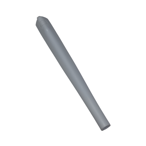 GI F807011 A gray, cylindrical plastic Gilson Pipetman M Tip Ejector for Single Channel models P1000M and P1200M is shown on a white background.