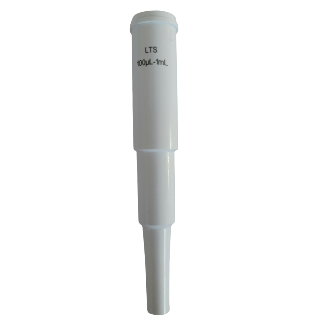 A Rainin Short Shaft LTS 1000μL pipette tip is displayed against a plain white background.
