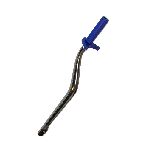 GI F144767 A Gilson Pipetman F Fixed pipette (F25, F50, F100) with a tip ejector and blue handle is shown isolated on a white background.