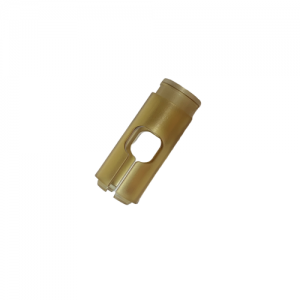 Cylindrical metallic Pipetman Seal Holder with central rectangular cutout and slot, compatible with Gilson P1000G and P1000L 1000μL pipettes, isolated on a white background.
