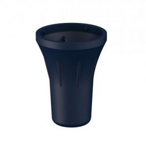 A black, tapered, cylindrical plastic Gilson Macroman New Version nosepiece with a flared top and vertical side grooves.