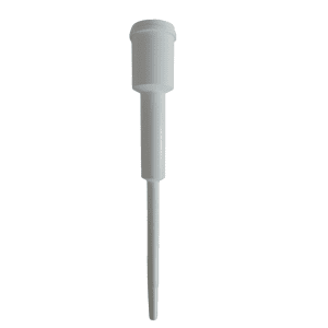 A single white 10μL Rainin Traditional Conical Tip, compatible with R, SH, SL, SE3, and SE4 shafts/holders, is displayed against a plain white background.