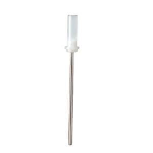 A Nichiryo / Oxford Plunger Set, 100μL (Nichiryo), featuring a metal rod with a white plastic cap on one end, is displayed standing upright against a plain white background.