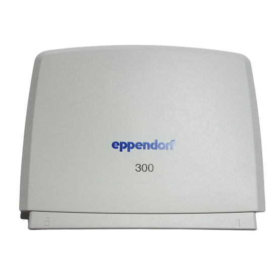 A gray Eppendorf Reference 2 Housing Cover, Multichannel, 8-Channel, 300μL device component with numbered markings 1 and 8 on the bottom left and right corners.