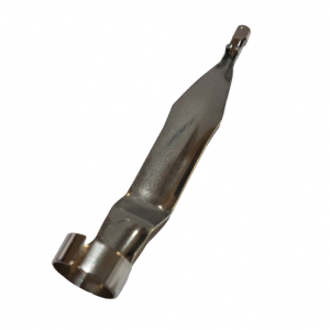 The Pipet-Lite XLS, XLS+, E4 XLS, XLS+ Nozzle & Piston Assembly for Multichannel (10μL, Rainin) features a metallic design with a cylindrical socket and pin-like extension, shown on a white background.