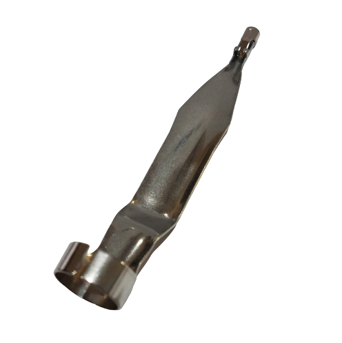 The Pipet-Lite XLS, XLS+, E4 XLS, XLS+ Nozzle & Piston Assembly for Multichannel (10μL, Rainin) features a metallic design with a cylindrical socket and pin-like extension, shown on a white background.