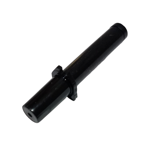 A black cylindrical plastic part with flat ends and a wider middle, designed for the 10μL Pipet-Lite XLS, XLS+, E4 XLS multichannel nozzle & piston assembly (Rainin), shown on a white background.