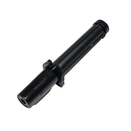 A black plastic pin with a central flange, part of the Pipet-Lite XLS, XLS+, E4 XLS Nozzle & Piston Assembly for multichannel 10μL (Rainin), shown on a plain white background.