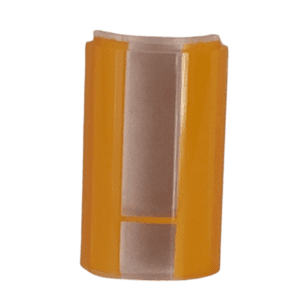 The Research Window, Orange, 300μL (Eppendorf) is a small translucent orange plastic piece with a vertical clear window and rectangular cutout, displayed on a plain white background.