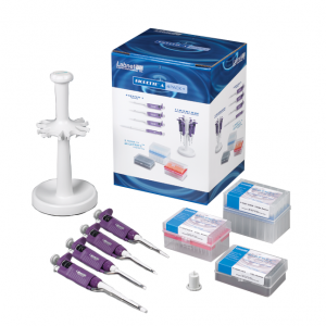 BioPette A,  4 Pack Pipettes, Starter Kit, 10μL, 20μL, 200μL, 1000μL (Labnet)