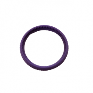 A purple Finnpipette F1 & F1-ClipTip Decoration Ring, Upgrade Version by Thermo Scientific, with a textured inner edge and circular rubber design, is shown isolated on a white background.