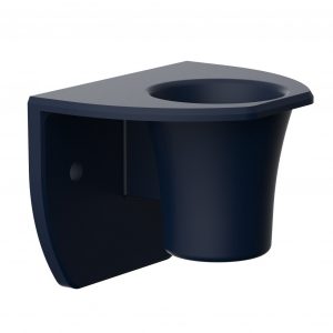 The Macroman Magnetic Wall Mount Stand (Gilson) is a dark blue, cylindrical holder with a flat back and two screw holes for mounting, designed for compatibility with Gilson Macroman stands.
