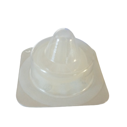 GI F107207 1 A single, transparent baby bottle nipple is individually packaged on a white background, similar to a sterile Macroman Membrane Filter, Standard PTFE 0.45 µM (Gilson).